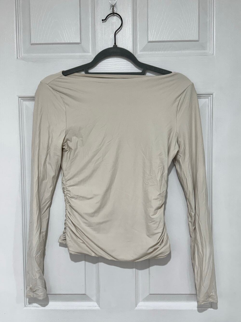 Abercrombie & Fitch Seamless Long Sleeve Off White Top Small
